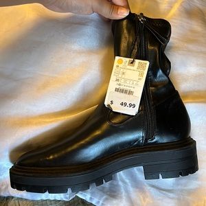 Zara black combat boots